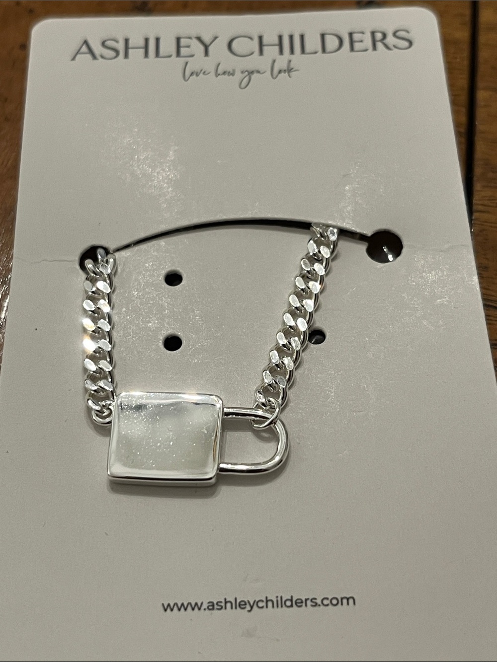 (NWT) Ashley Childers lock and chain necklace